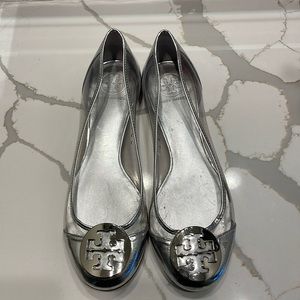 Gently worn Tory Burch clear flats